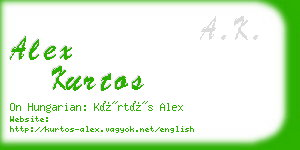 alex kurtos business card